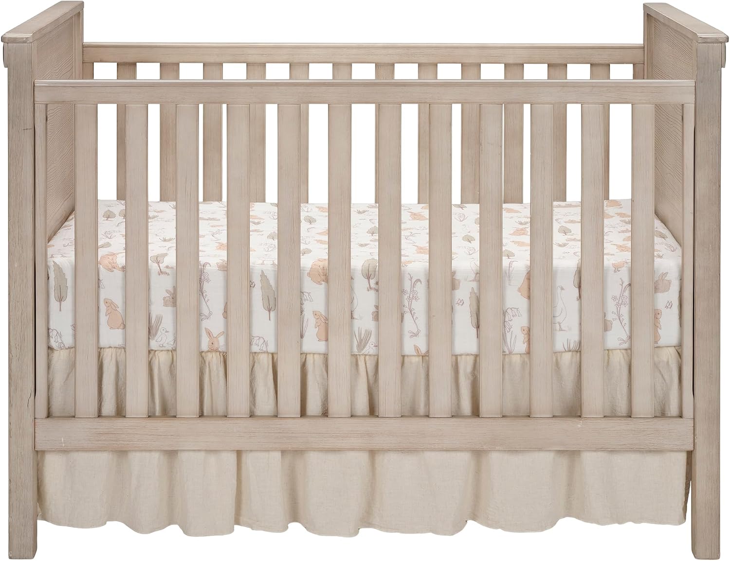 Lambs & Ivy Signature Bunny Hop Organic Cotton Muslin 3-Piece Crib Bedding Set
