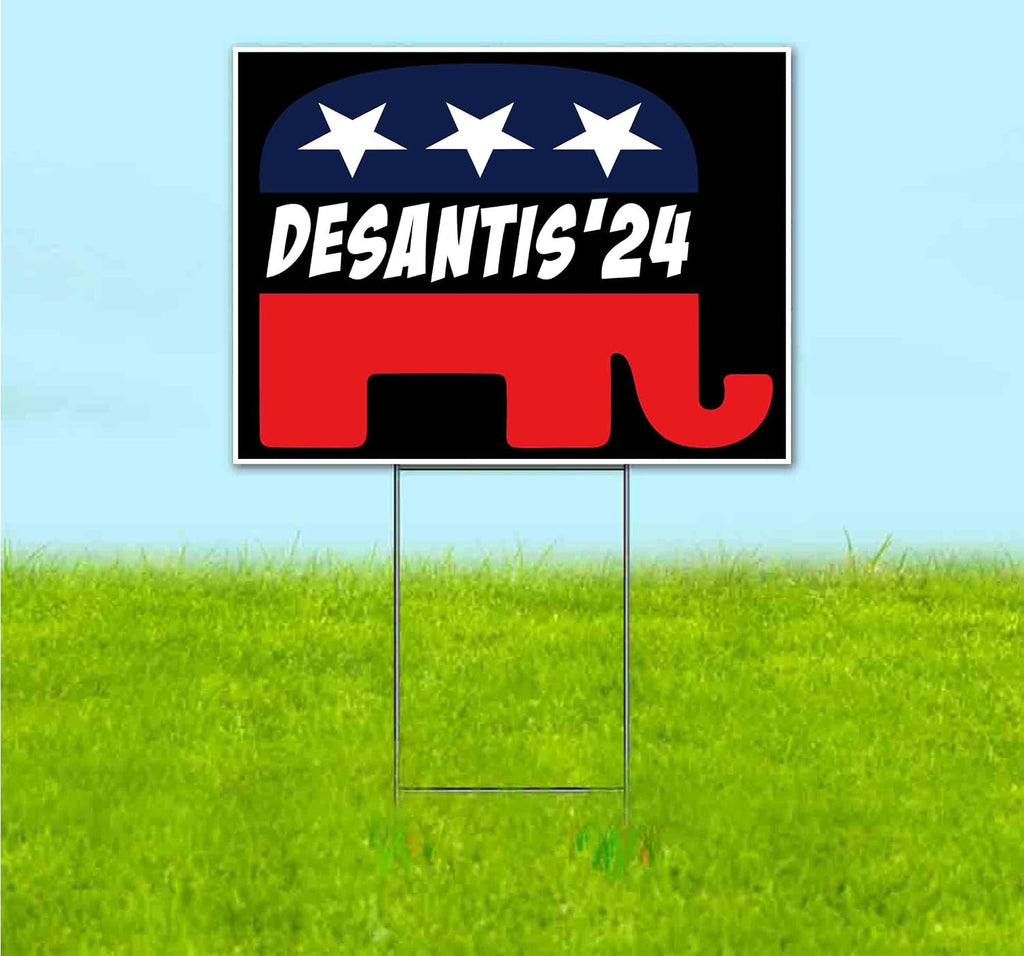 Desantis 2024 (18' x 24') Yard Sign, Quantity Discounts, Multi-Packs, Includes Metal Step Stake, Bandit, New, Advertising, USA | Election, Political, Republican, Vote