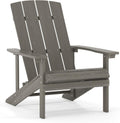 Flash Furniture Charlestown Indoor/Outdoor Faux Wood Adirondack Chair, Weather-Resistant Polyresin Patio Adirondack Chair with 350-lb. Static Weight Capacity, Gray