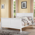 Elegant White Queen Sleigh Bed Frame with Tall Headboard and Footboard, Queen Size Platform Bedframe, Under Bed Storage Space, Strong Wooden Slats, Modern Mattress Foundation (Queen)