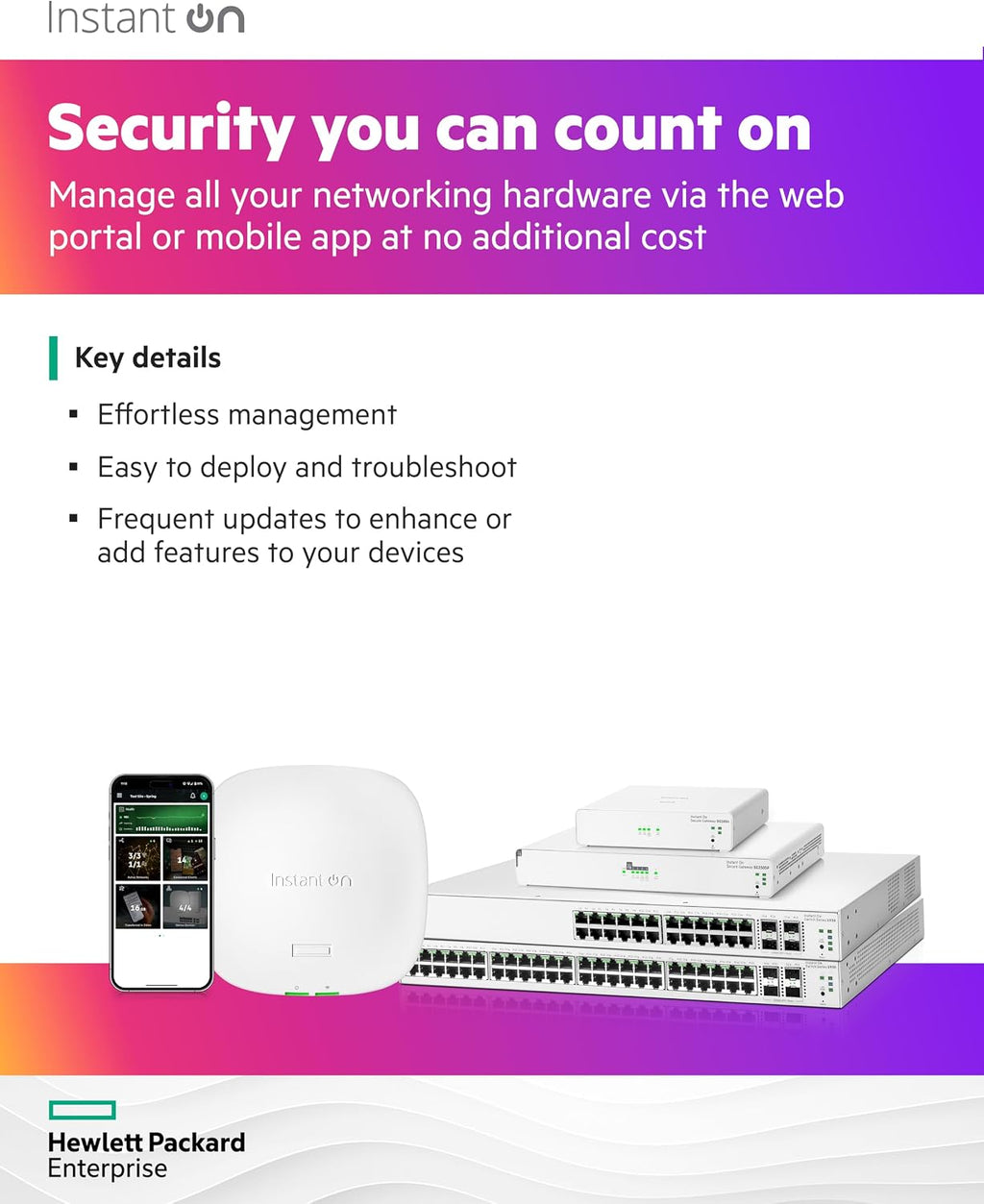 HPE Networking Instant On Secure Gateway SG1004 4-Port 1G Smart-Managed Gateway, 4X 1GBase-T, US Cord (S0G33A#ABA)