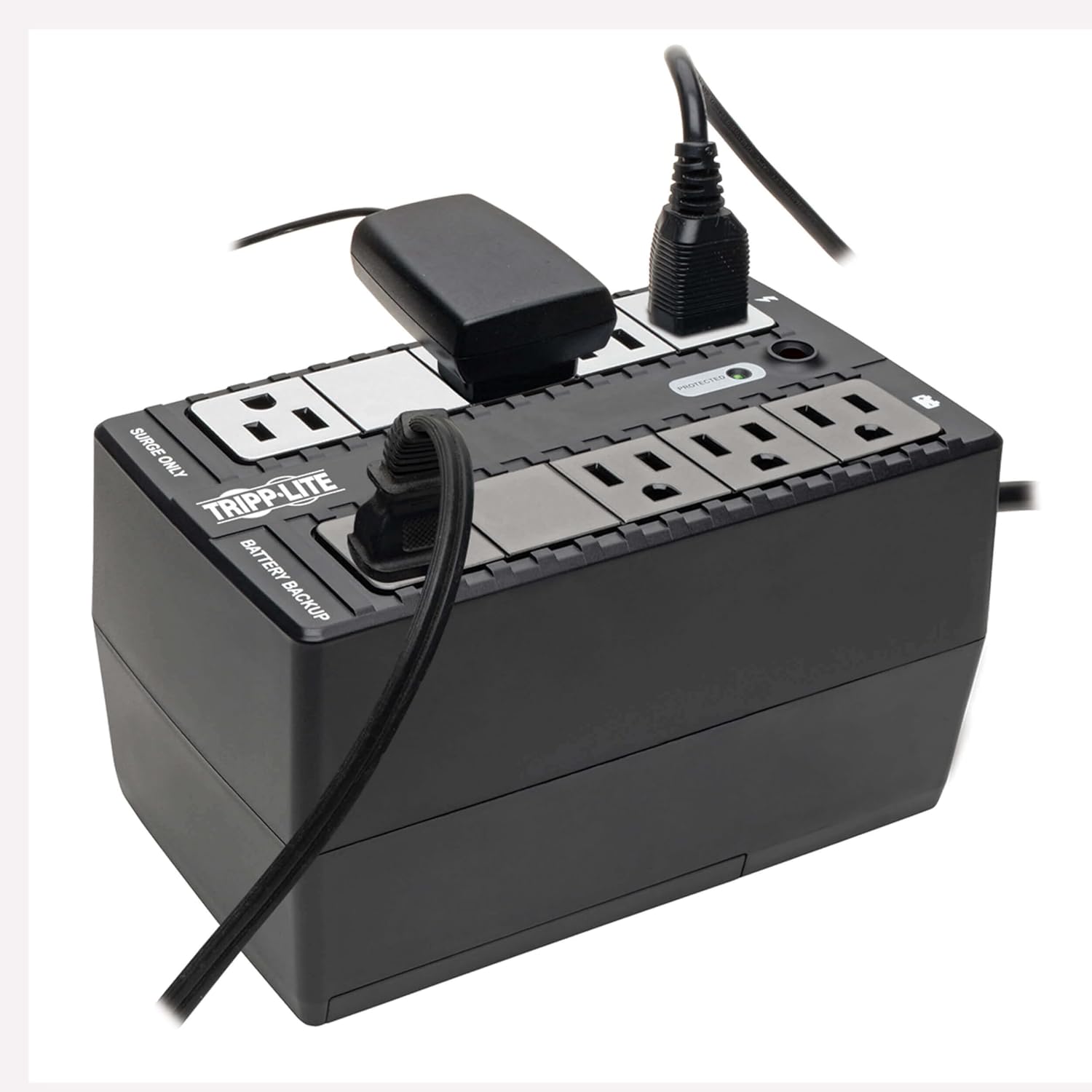Tripp Lite 500VA Mini UPS Battery Backup Surge Protector, 8 Outlets, Uninterruptible Power Supply, Small UPS for Home & Office, TV & Computer UPS, 3-Year Warranty & $100,000 Insurance (BC500)