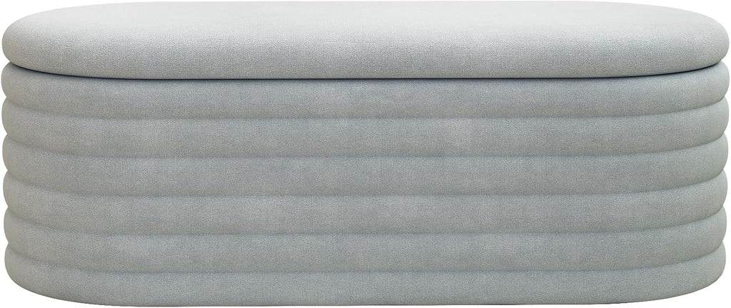 Storage Ottoman Bench 40 inch Upholstered Chenille Fabric Storage Bench for Bedroom End of Bed Stool Aesthetic Large Storag Ottoman for Living Room Entryway,Light Grey