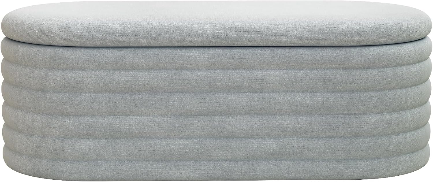 Storage Ottoman Bench 40 inch Upholstered Chenille Fabric Storage Bench for Bedroom End of Bed Stool Aesthetic Large Storag Ottoman for Living Room Entryway,Light Grey