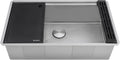 Ruvati Hex Bottom 30-inch Workstation Scratch Resistant Embossed Texture Kitchen Sink Stainless Steel - RVH8630
