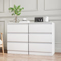 White Nightstand with 3 Drawers Set of 2,Modern Tall Bedside Table with Storage for Bedroom,End Side Table with No-Handle Design for Living Room