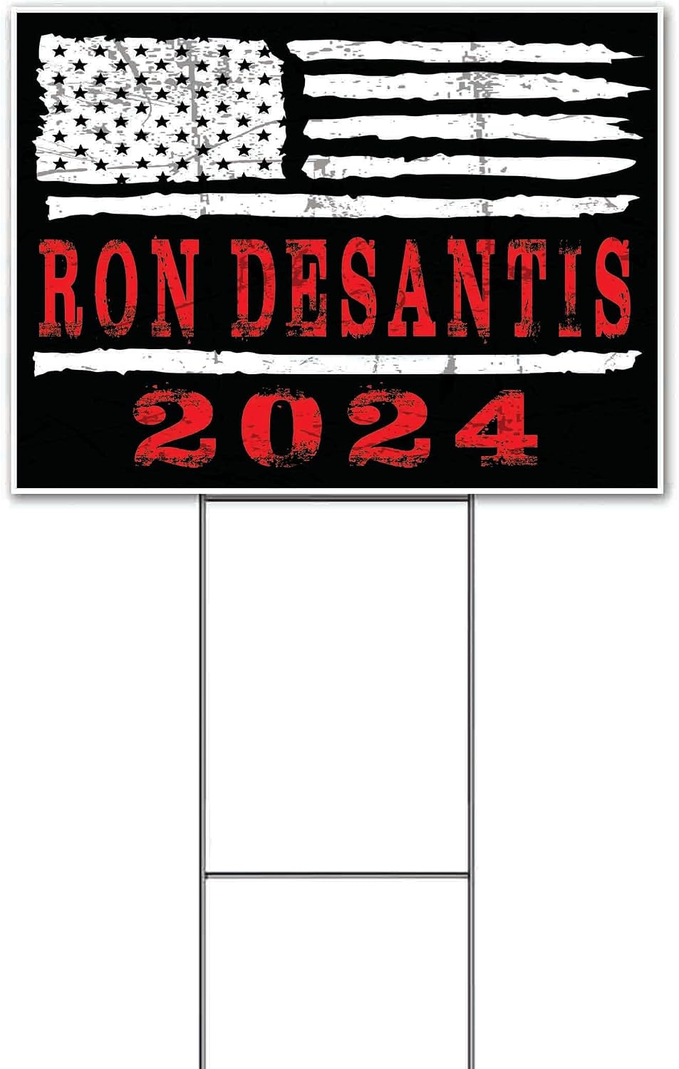 Ron Desantis 2024 (18' x 24') Yard Sign, Quantity Discounts, Multi-Packs, Includes Metal Step Stake, Bandit, New, Advertising, USA | Election, Political, Republican, Vote