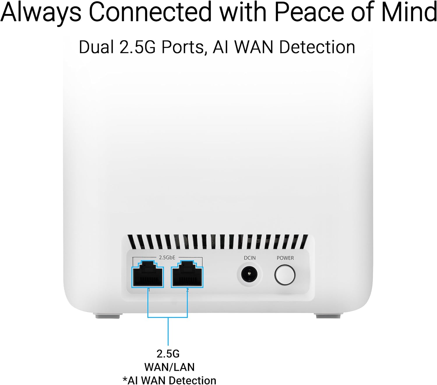 ASUS ZenWiFi BD5 Dual-Band WiFi 7 Mesh, 5000 Mbps, 6800 sq.ft (3pk), Dual 2.5G Ports, Security and Parental Controls Included, Smart Home Master SSIDs (Renewed)