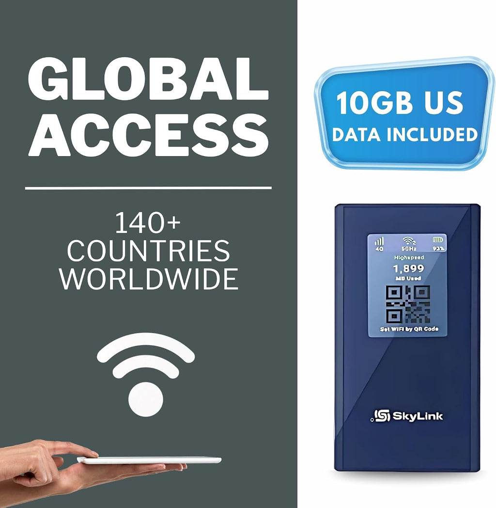 Forward Wireless 4G LTE Mobile Hotspot|Portable WiFi & Travel Router for USA & 140+ Countries, No SIM (AI Powered Global Smart Network)-250GB USA Data for 30 Days, No Contract, Connects to 16 Devices