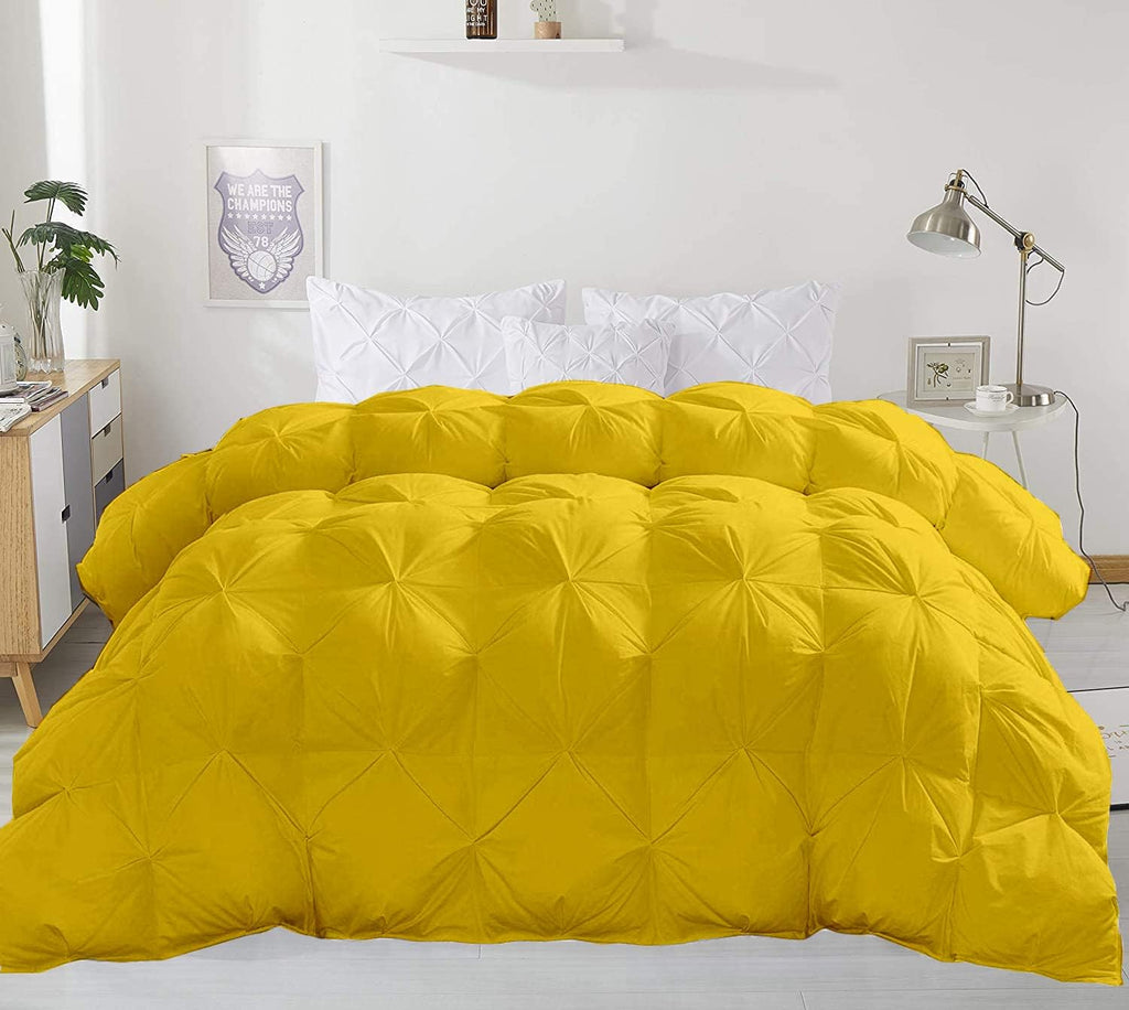 Super Soft 1000-TC All Season Down Alternative Comforter & 2pc Pillow Shams Super King (98' x 108') Inches Decorative Pintuck Comforter 100% Egyptian Cotton 600-GSM Fill & 8-Corner Tabs