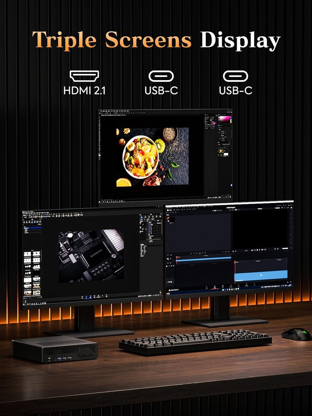MINISFORUM AMD Ryzen 9 8945HX MS-A2 Mini PC (16C/32T, up to 5.4GHz), 32GB DDR5 2TB SSD, PCIe×16, HDMI/2x USB-C (8K@60Hz), 2X SFP+ 10G, 2X 2.5G LAN, 3X SSD M.2 (2280/22110/U.2)