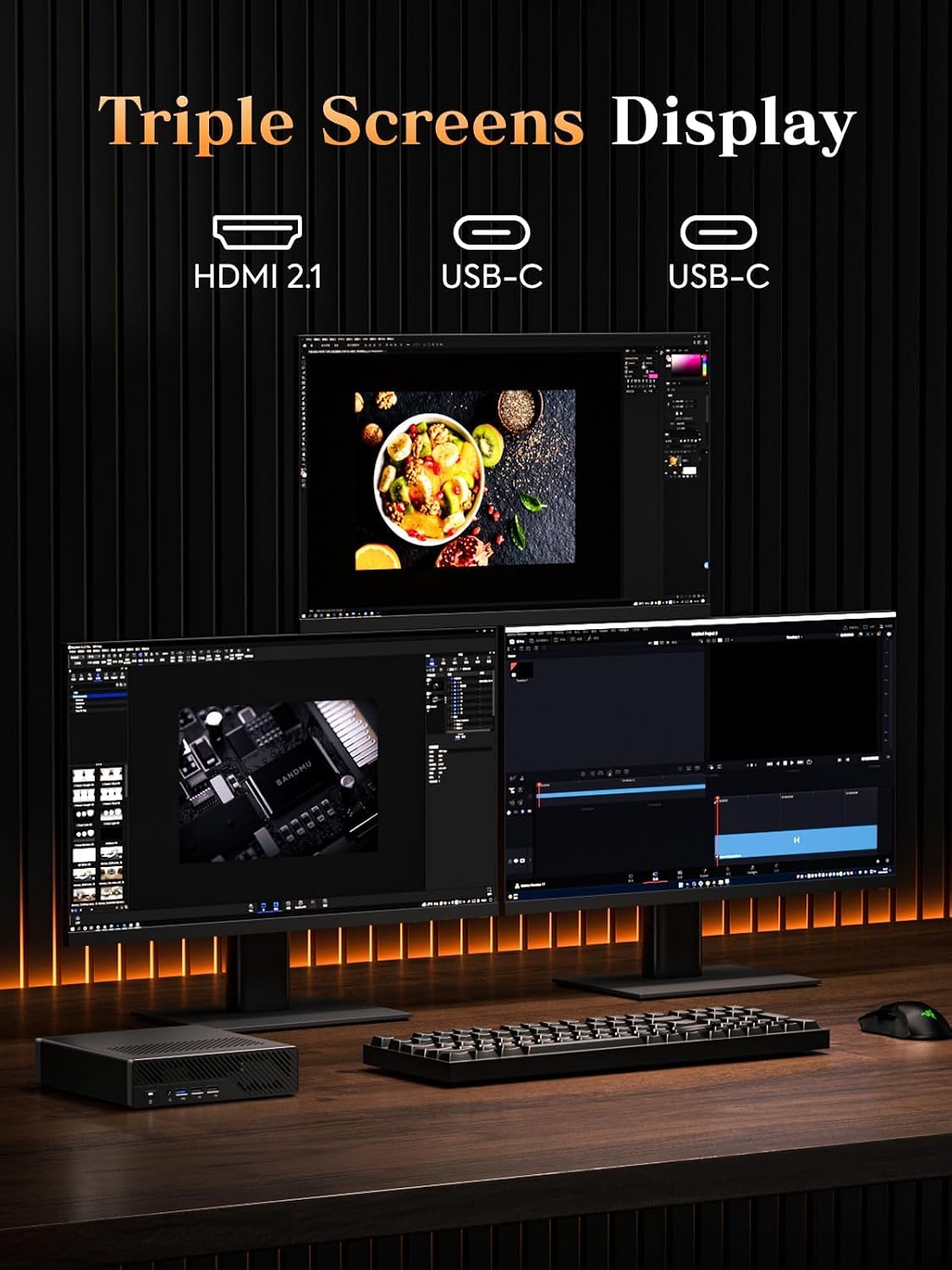 MINISFORUM AMD Ryzen 9 9955HX MS-A2 Mini PC (16C/32T, up to 5.4GHz), 32GB DDR5 2TB SSD, PCIe×16, HDMI/2x USB-C (8K@60Hz), 2X SFP+ 10G, 2X 2.5G LAN, 3X SSD M.2 (2280/22110/U.2)