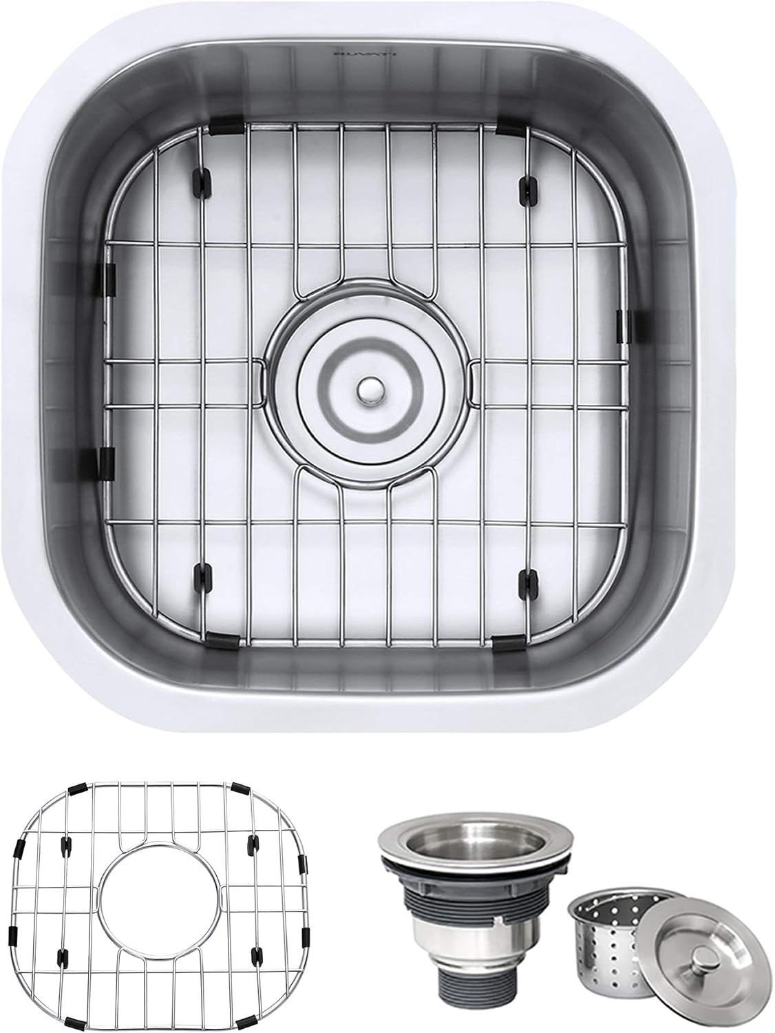 Ruvati 16 x 16 Inch RVM4138 Undermount Bar Sink - 16 Gauge Stainless Steel Kitchen Sink Single Bowl with Brushed Finish hides scratches, Easy-to-Clean Undermount kitchen Sink
