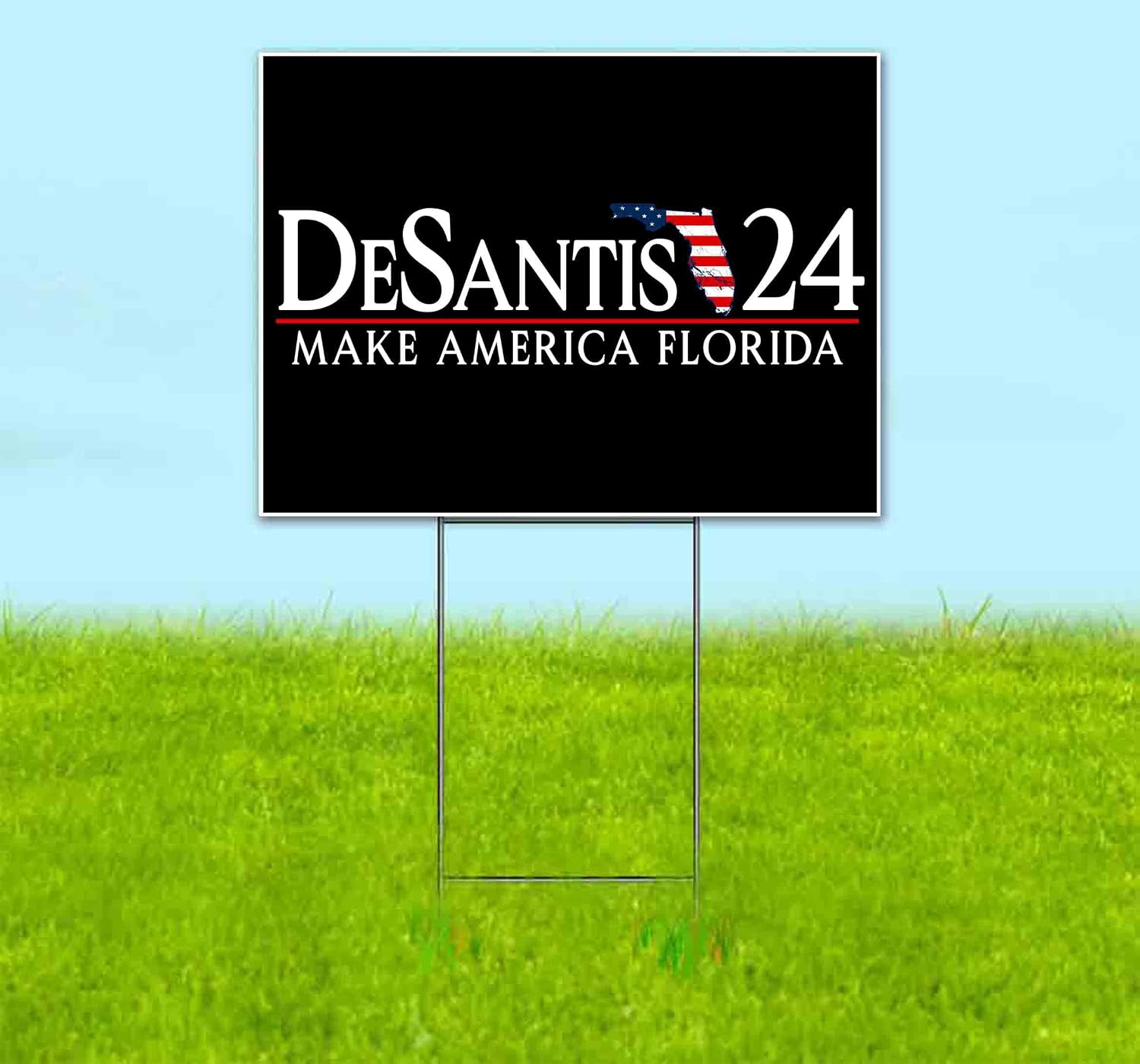 Desantis 2024 Make America Florida (18' x 24') Yard Sign, Quantity Discounts, Multi-Packs, Includes Metal Step Stake, Bandit, New, Advertising, USA| Florida, Election, Political, Republican