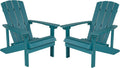 Flash Furniture Charlestown Poly Resin Adirondack Chair - Sea Foam - All Weather - Indoor/Outdoor - Set of 2