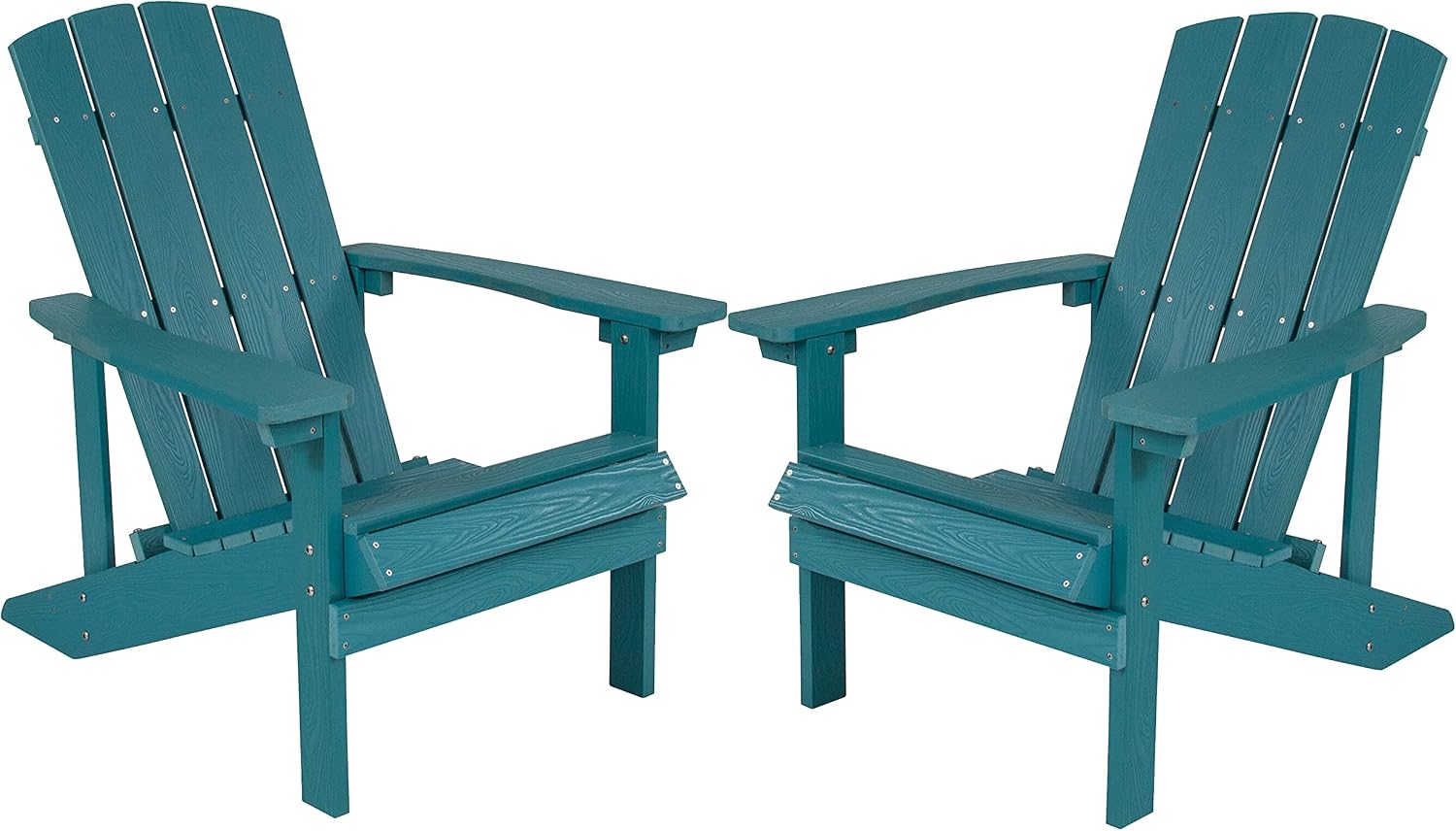 Flash Furniture Charlestown Poly Resin Adirondack Chair - Sea Foam - All Weather - Indoor/Outdoor - Set of 2