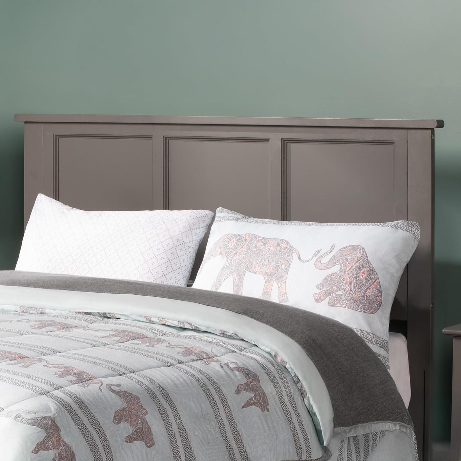 AFI, Madison Full Solid Wood Panel Headboard, Grey