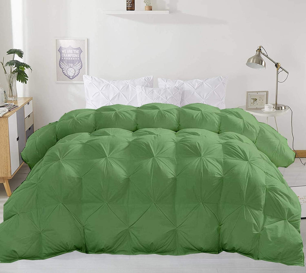 Super Soft 1000-TC All Season Down Alternative Comforter & 2pc Pillow Shams Super King (98' x 108') Inches Decorative Pintuck Comforter 100% Egyptian Cotton 600-GSM Fill & 8-Corner Tabs