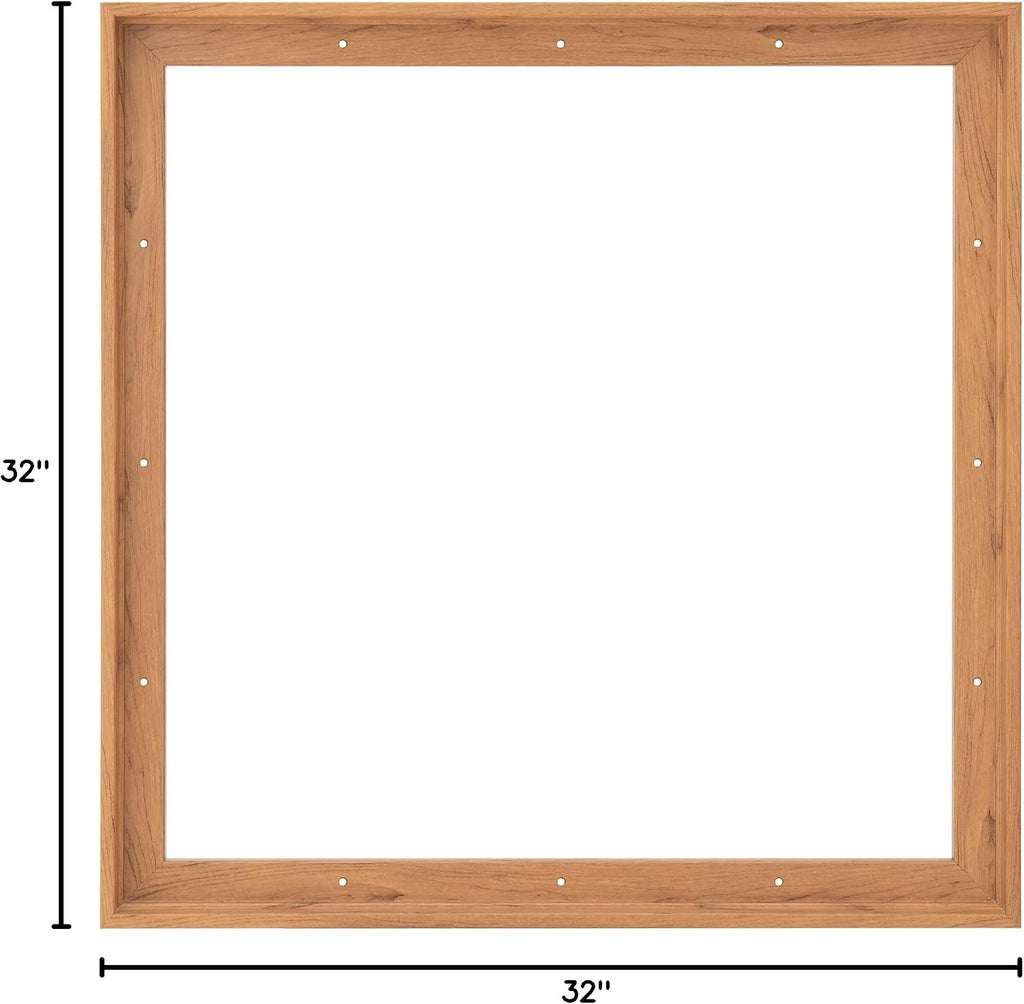 Combo Pack: Floater Frame + 32x32 inch Stretched Canvas for Painting, 1-3/8' Thick Frame + 3/4' Deep Stretched Canvas with 12 oz Primed 100% Cotton Canvas Fabric (Natural Oak, 32 x 32 inch)