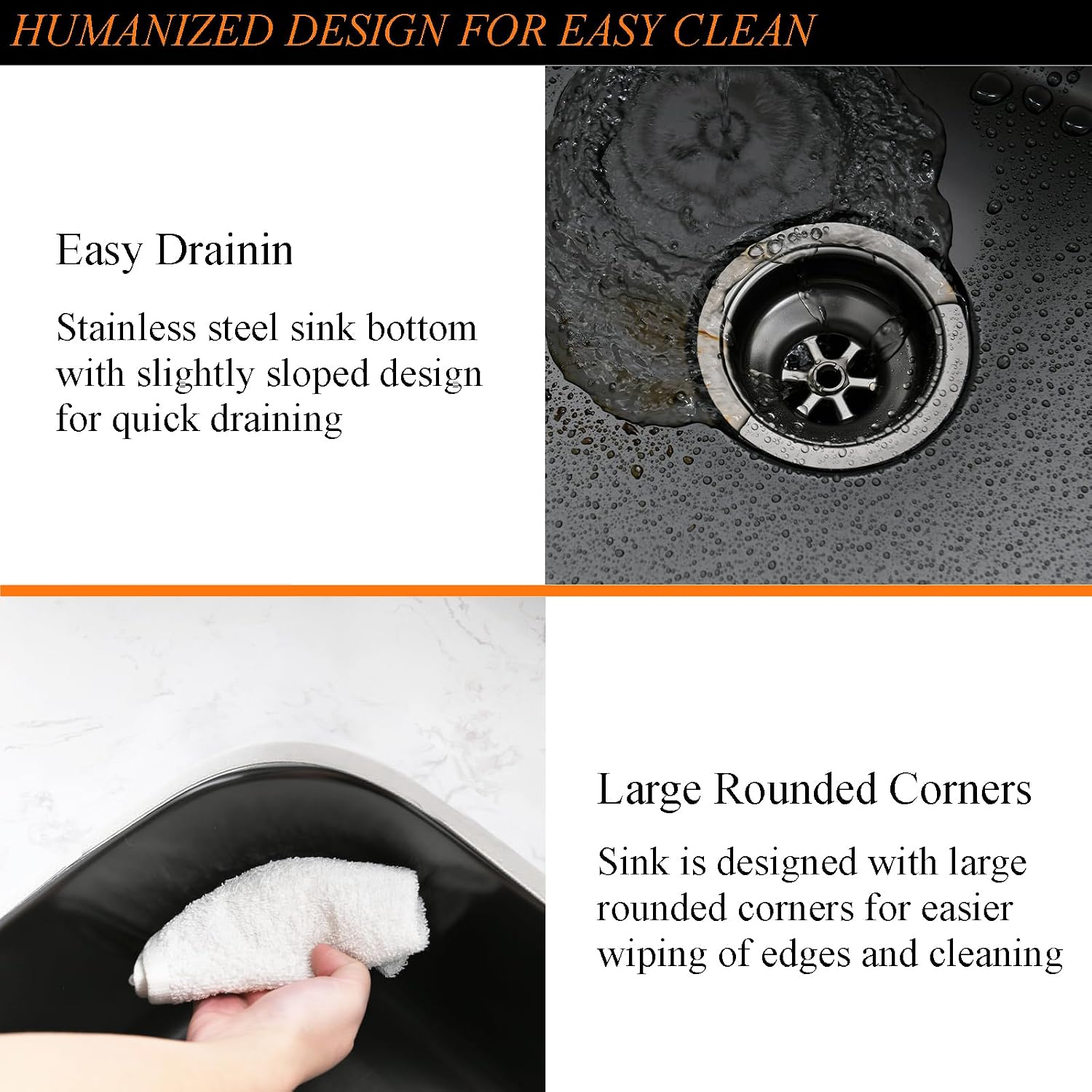31 Inch Black Undermount Sink Stainless Steel-Bokaiya 31x18 Kitchen Sink Undermount Black Stainless Steel Sink 16 Gauge Single Bowl Kitchen Sink with Dish Grid