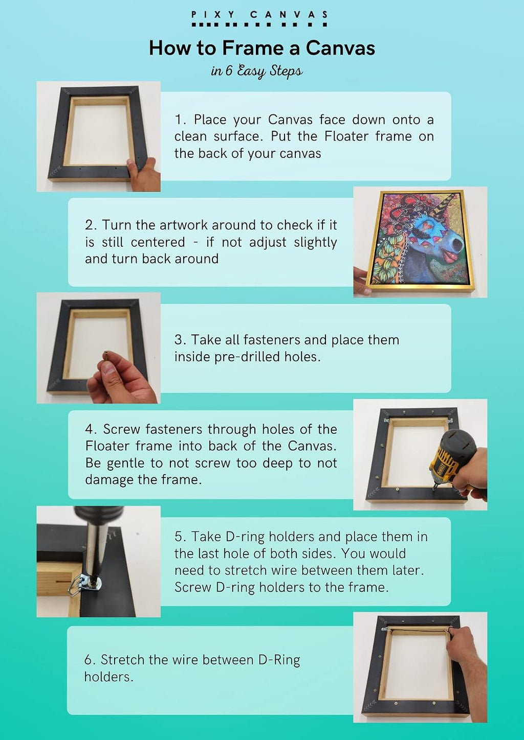 Combo Pack: Floater Frame + 24x40 inch Stretched Canvas for Painting, 1-3/8' Thick Frame + 3/4' Deep Stretched Canvas with 12 oz Primed 100% Cotton Canvas Fabric (Black, 24 x 40 inch)