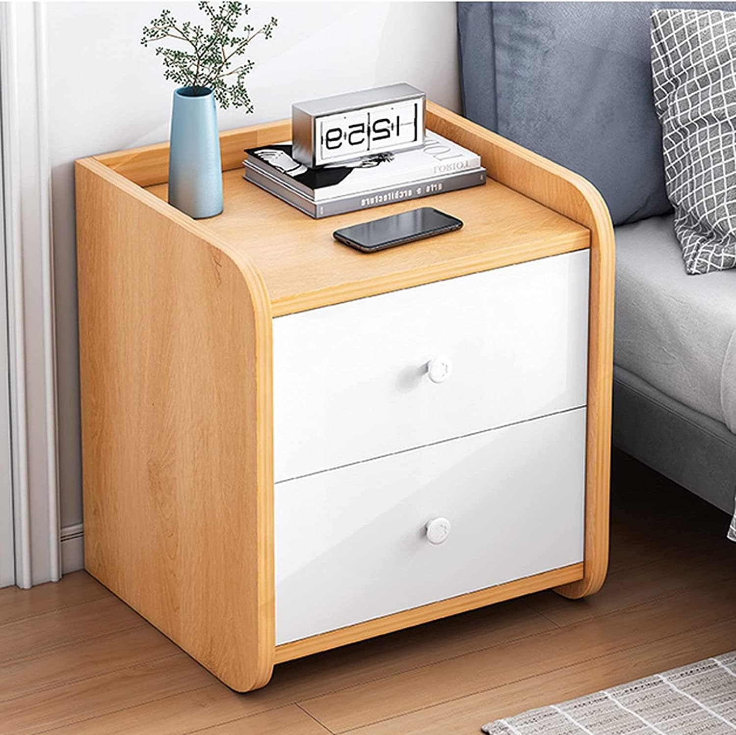 Nightstand Bedside Furniture Storage Cabinet Two-Layer Simple Nightstand for Home Bedroom Bedside Cabinet Side Table Night Stand Nightstand Present Full of Stars