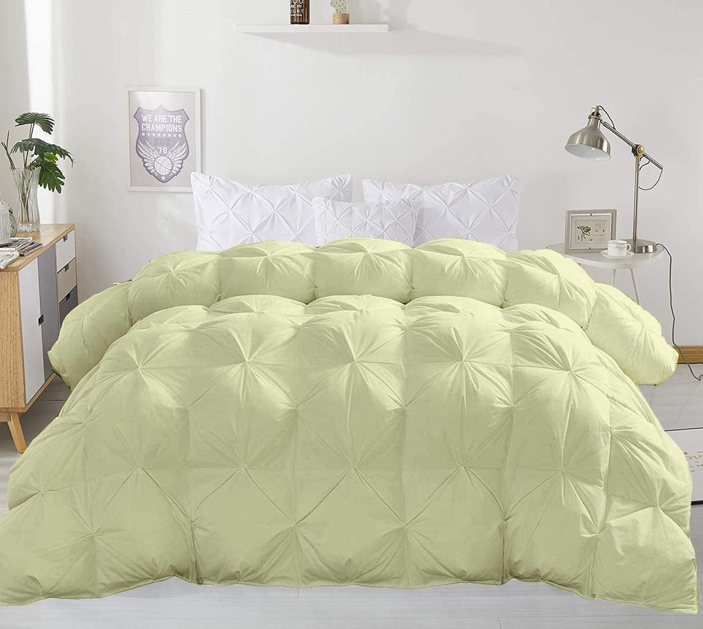 Super Soft 1000-TC All Season Down Alternative Comforter & 2pc Pillow Shams Super King (98' x 108') Inches Decorative Pintuck Comforter 100% Egyptian Cotton 600-GSM Fill & 8-Corner Tabs