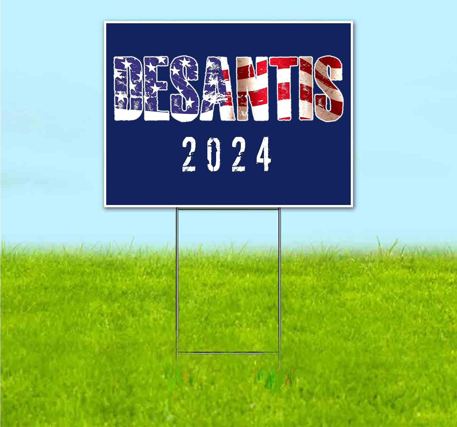 Desantis 2024 (18' x 24') Yard Sign, Quantity Discounts, Multi-Packs, Includes Metal Step Stake, Bandit, New, Advertising, USA | Election, Political, Republican, President, Vote