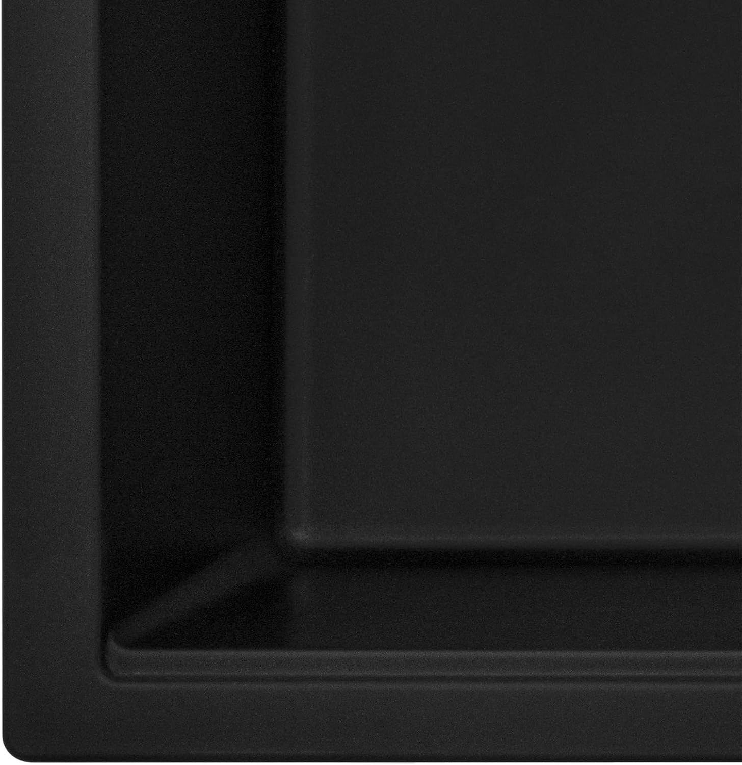 Ruvati 33 x 22 inch epiGranite Drop-in Topmount Granite Composite Quartz Single Bowl Kitchen Sink - Midnight Black - RVG1080BK