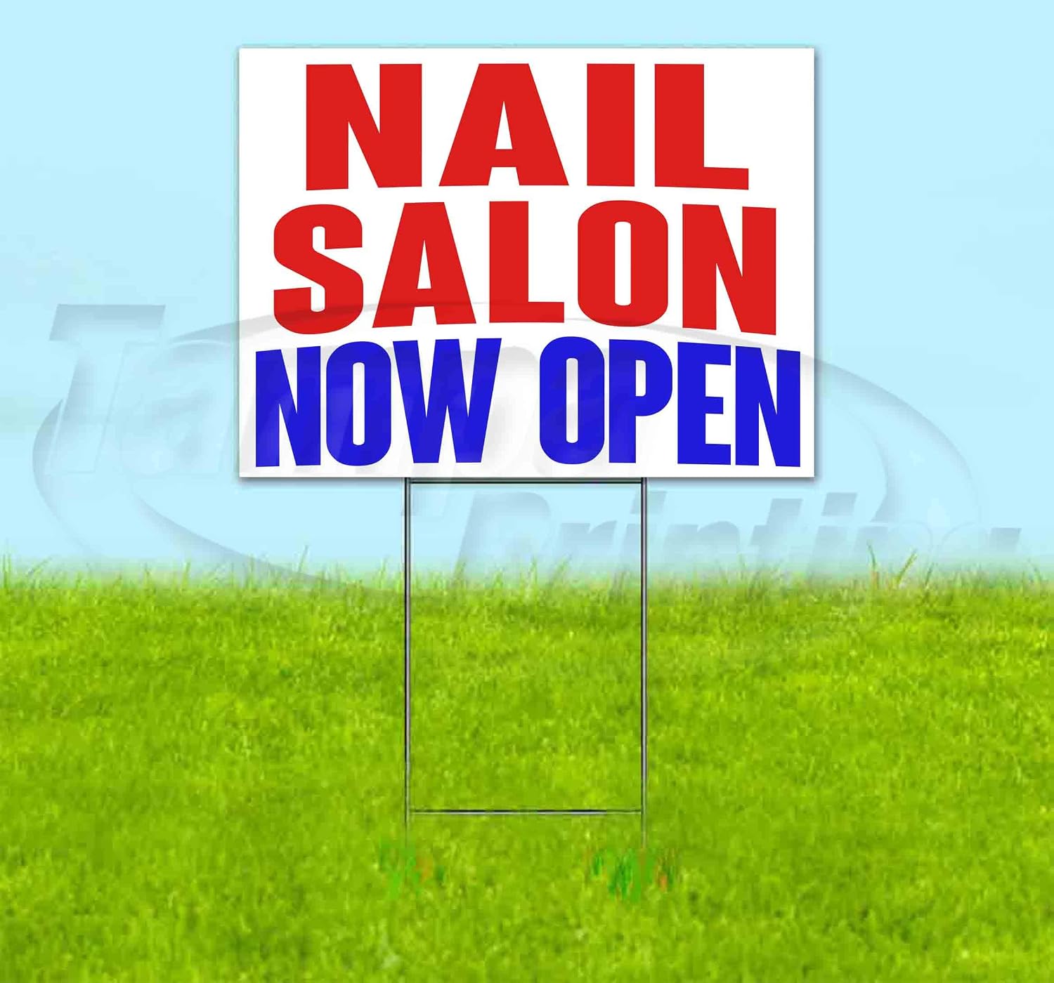 Nail Salon Now Open (18' x 24') Yard Sign, Quantity Discounts, Multi-Packs, Includes Metal Step Stake, Bandit, New, Advertising, USA