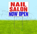 Nail Salon Now Open (18' x 24') Yard Sign, Quantity Discounts, Multi-Packs, Includes Metal Step Stake, Bandit, New, Advertising, USA