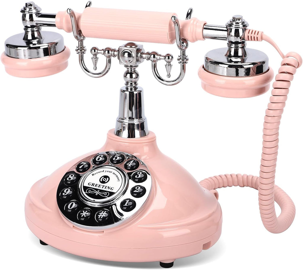 Wedding Phone Guest Book,Audio Guestbook,Vintage Wedding Guestbook Alternative,Polaroid Audio Phone Guest Book for Wedding Baby Shower Retirement Graduation Birthday Party & More! (Pink)