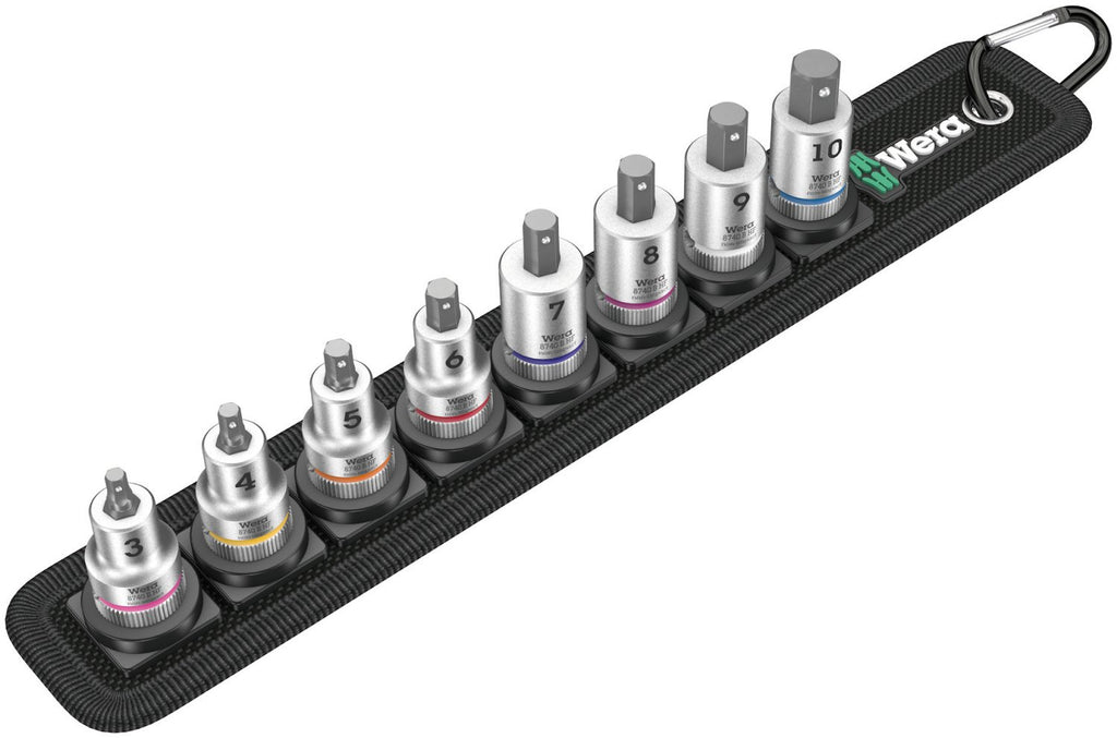 Wera 05003971001 Belt B 2 Zyklop In-Hex-Plus bit socket set with holding function, 3/8' drive, 8 pieces