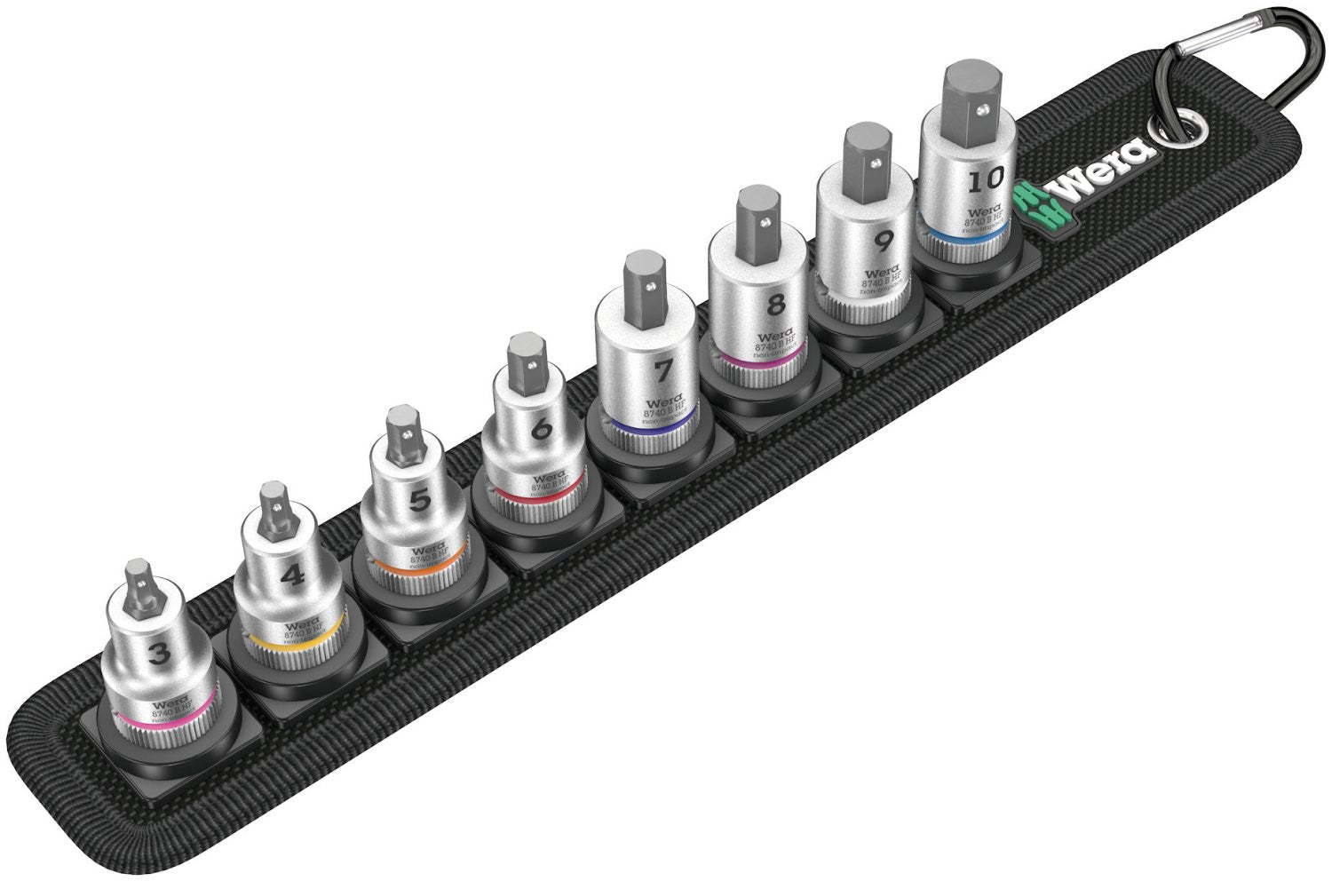 Wera 05003971001 Belt B 2 Zyklop In-Hex-Plus bit socket set with holding function, 3/8' drive, 8 pieces