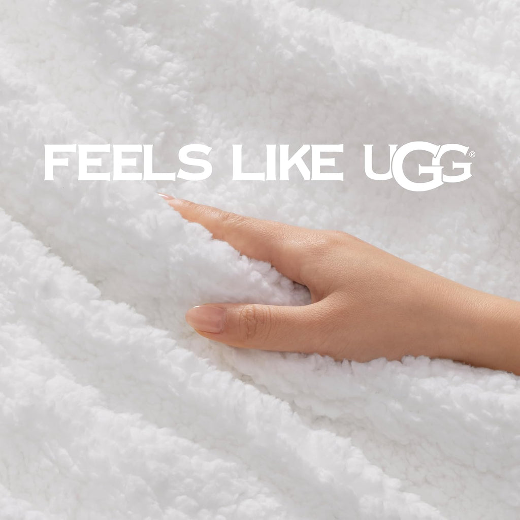 UGG Nita King Size Blanket for Bed, Cozy Fluffy Blanket, Ultra Soft California King Bedding, Extra Large Throw for Couch, Luxury Home Decor, 110-inch x 90-inch, Charcoal Grey