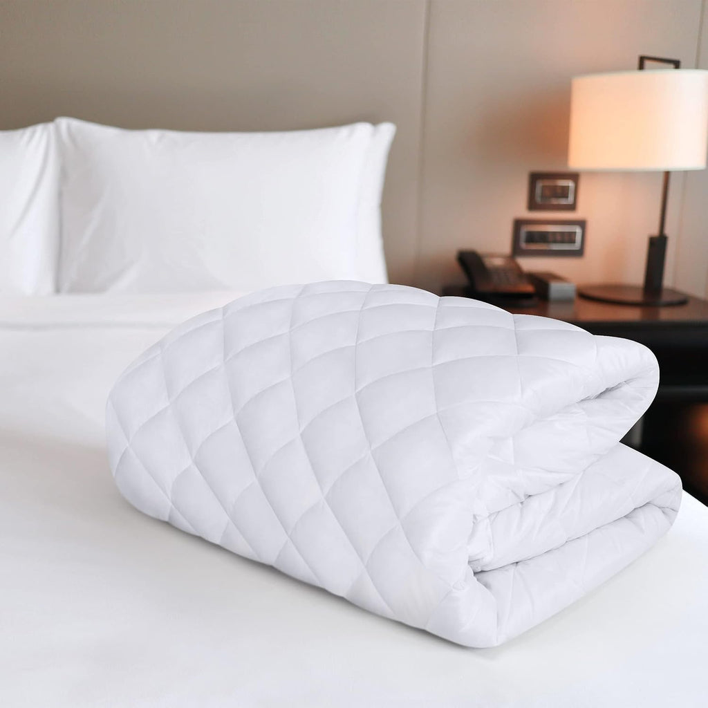 Utopia Bedding Quilted Fitted Mattress Pad, Twin Size, Elastic Fitted Mattress Topper Protector and Cover Stretches up to 16 Inches Deep, Machine Washable (White, Pack of 10)