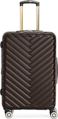 Kenneth Cole REACTION Madison Square Lightweight Hardside Chevron Expandable Spinner Luggage, Chocolate Brown, 24-Inch Checked