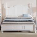 Full Size Bed Frame, Solid Wood Foundation, Classic Wood Platform Bed Frame, No Box Spring Needed, Strong Wooden Slats Support, Full, White