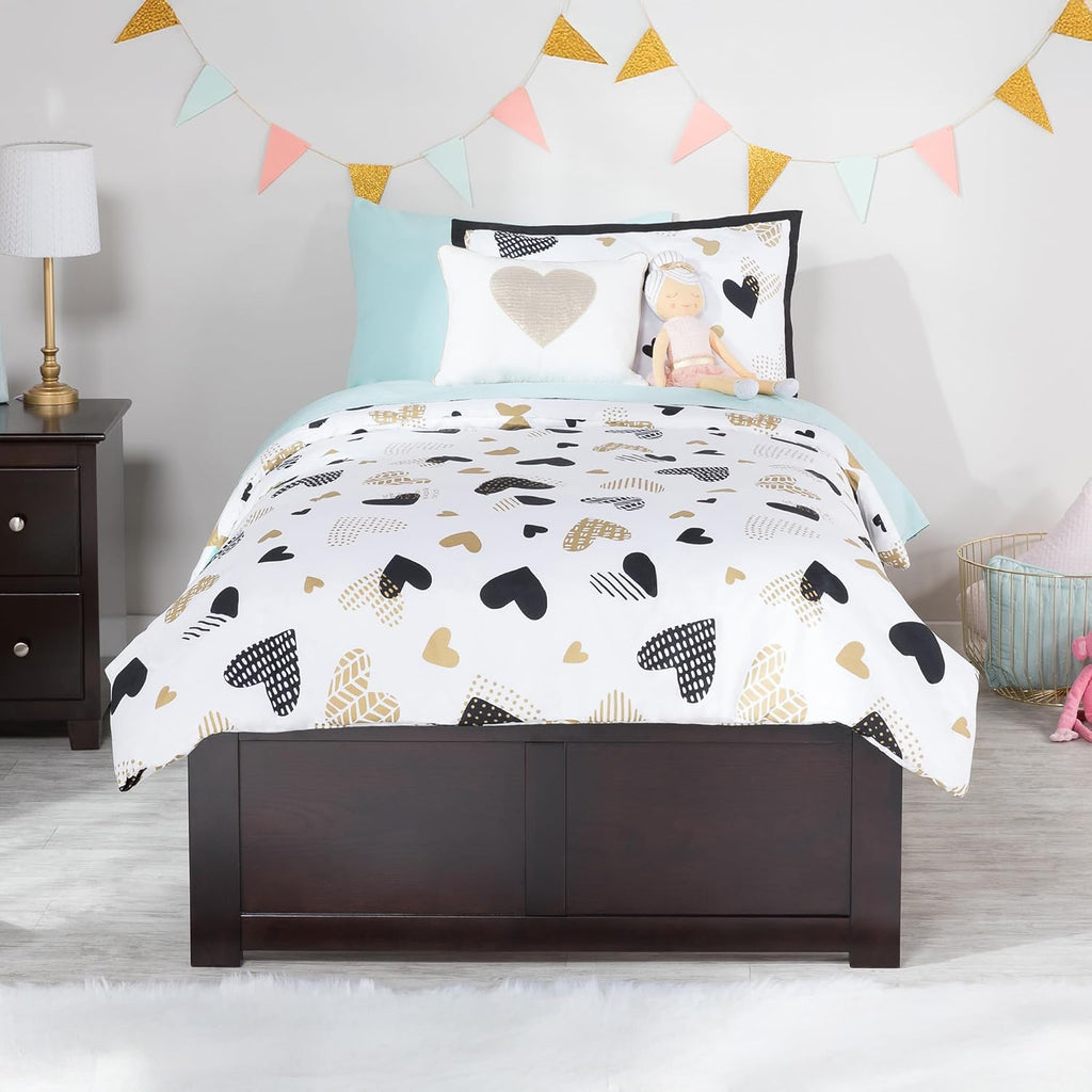 AFI Concord Twin XL Size Platform Bed with Footboard & Twin XL Trundle in Espresso