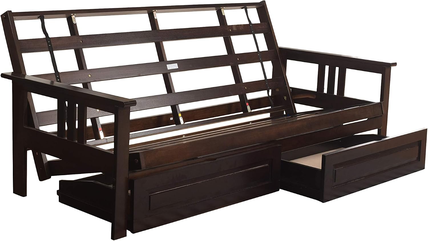 Kodiak Futons Monterey Futon Frame with Drawers, Included, Espresso
