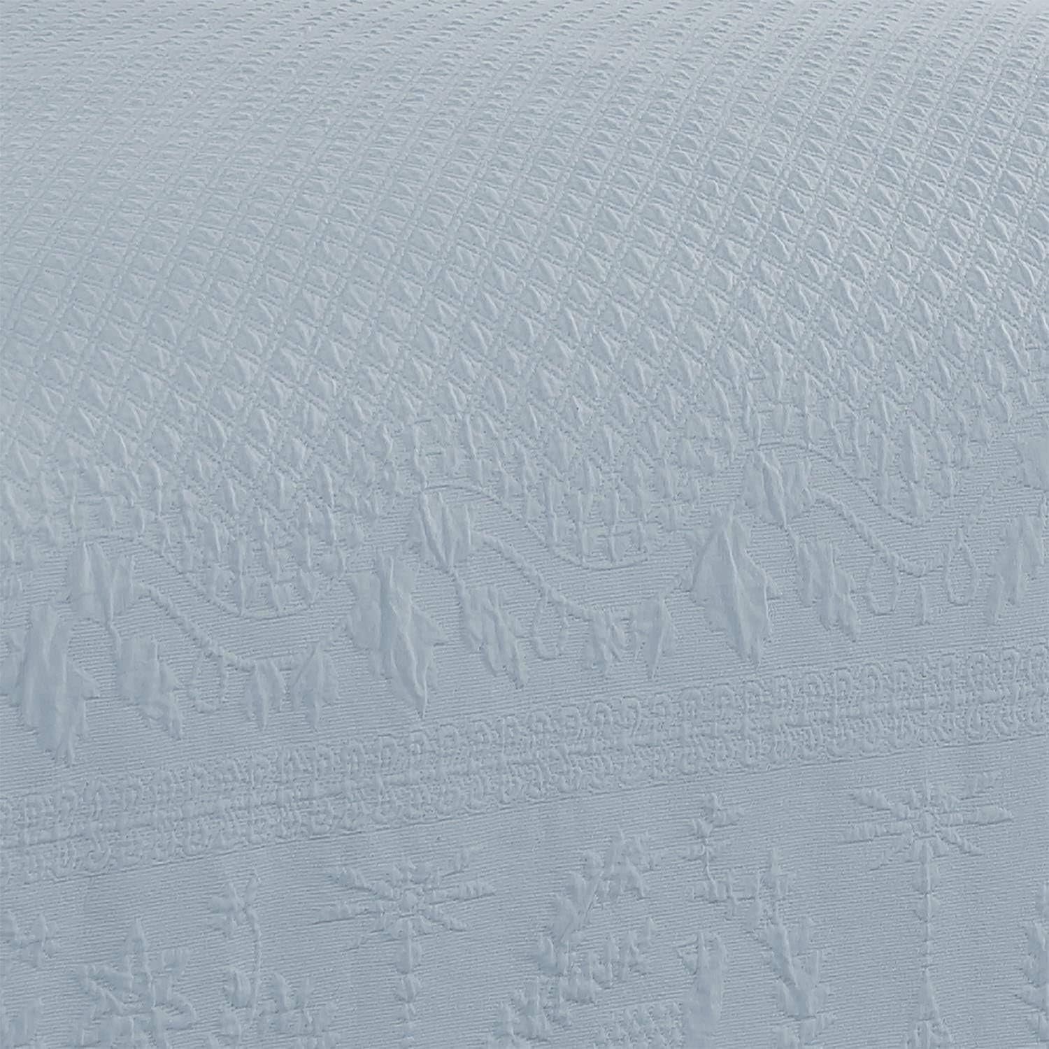 King Charles Modern Farmhouse Floral Matelasse Bedspread, 100% Cotton Breathable Bedding, Full/Queen, Blue