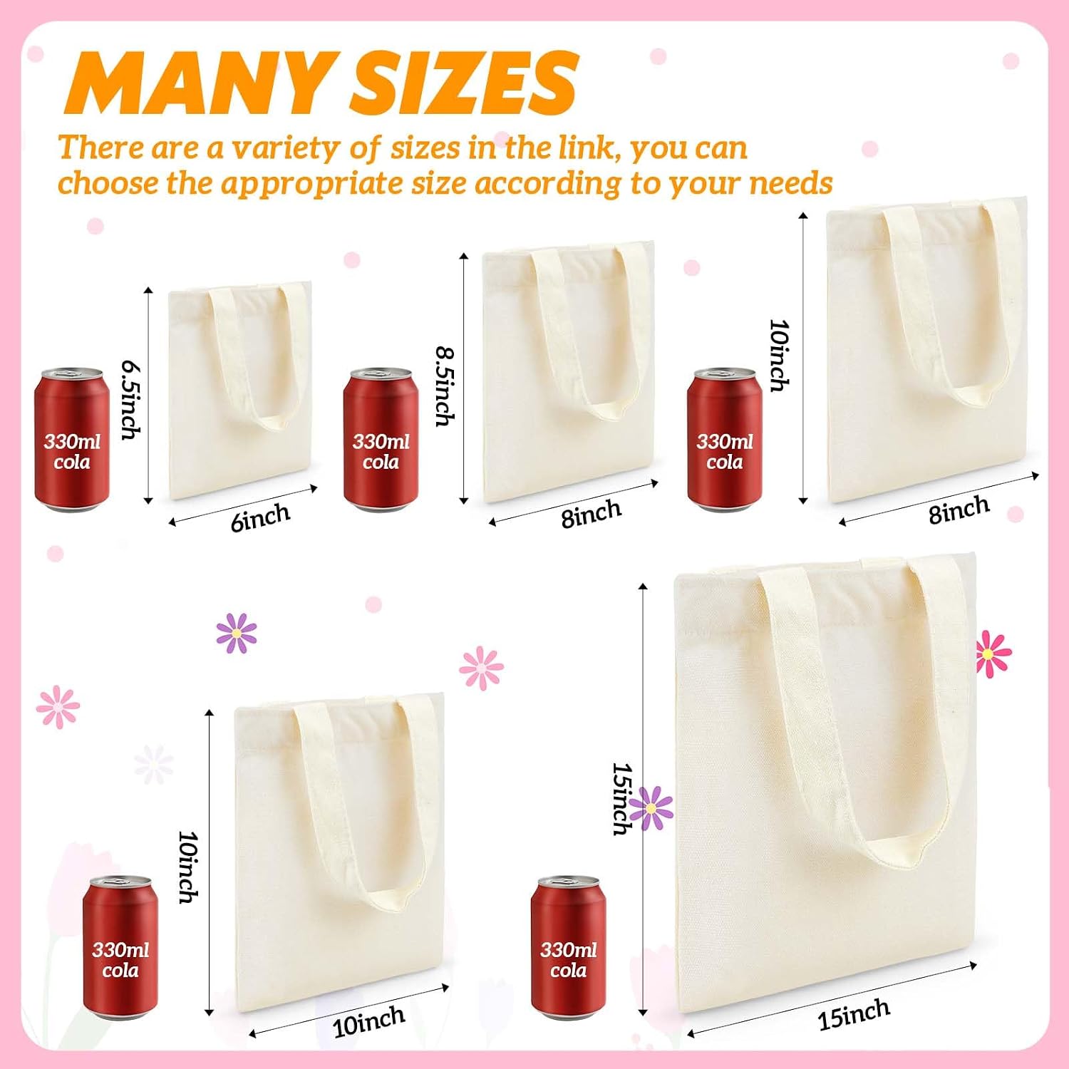 Amylove 150 Pcs Mini Tote Bag Sublimation Blank Canvas Tote Bags Reusable for Grocery Shopping, DIY, Easter Party Favor Gift Bags (10 x 10 Inch,Natural Color)