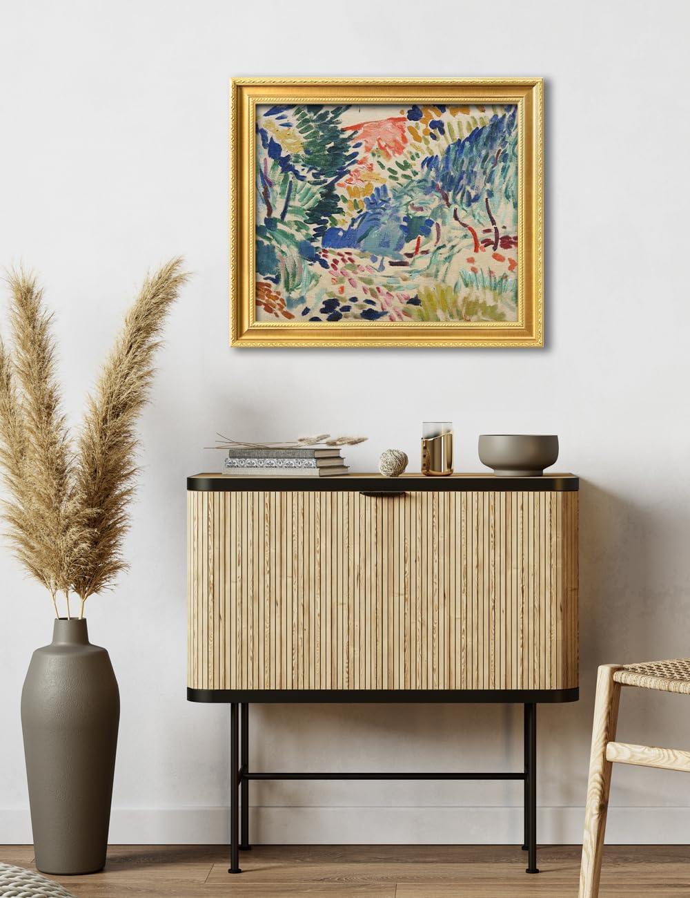 IPIC - In Landscape at Collioure by Henri Matisse, Classic Gold Framed Art, Giclee Prints on Cotton Canvas Matched with Solid Wood Frame, Image Size:24X20,Total Size: 28.8x24.8, Made In USA