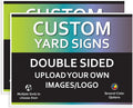 VSE | Custom UV Printed Made-To-Order Plastic Yard Signs | 24x18 inch | Upload Your Image or Artwork | Add Your Own Text | Choose from Multiple Background and Font Colors | Add H-Stakes (30)