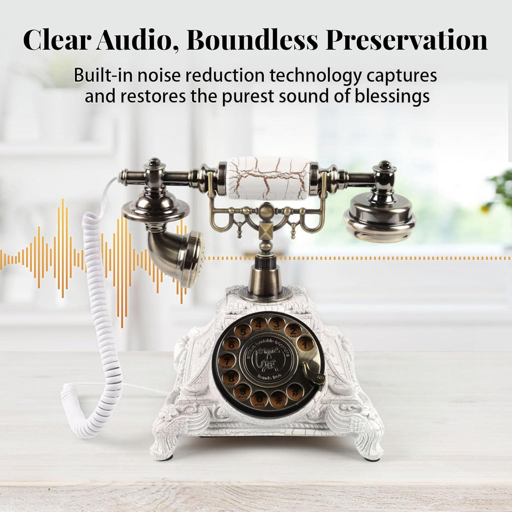 Audio Guest Book Wedding Phone, FESTRING Audio Guestbook, Recording Wedding Phone Guest Book, Retro Design Perfect for Weddings/Anniversaries/Parties/Birthday/Graduation/Baby Shower/Retirement, White