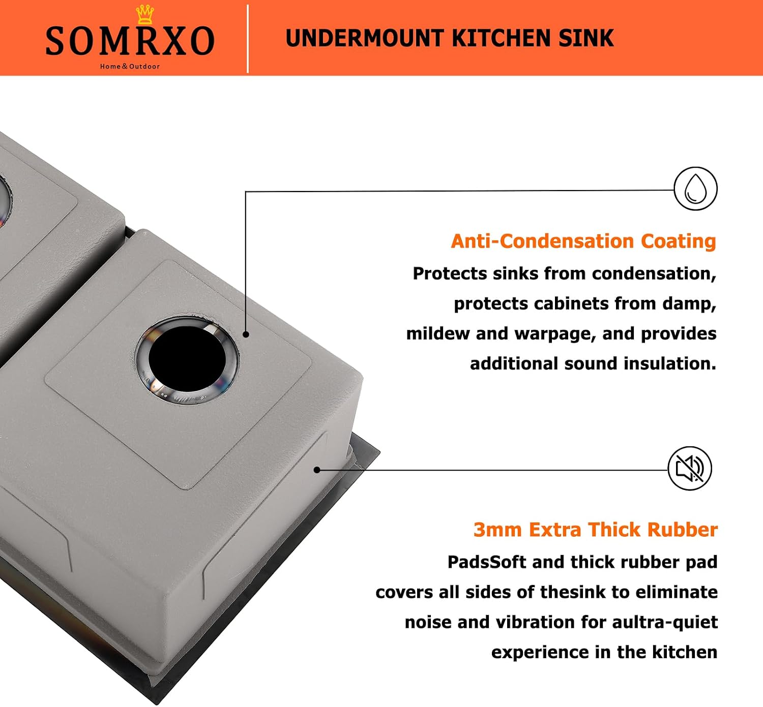 30 Inch Black Undermount Kitchen Sink Double Bowl - 30x18 Undermount Workstation Sink 16 Gauge Black Stainless Steel 10 Inch Deep Double Bowl Kitchen Sinks