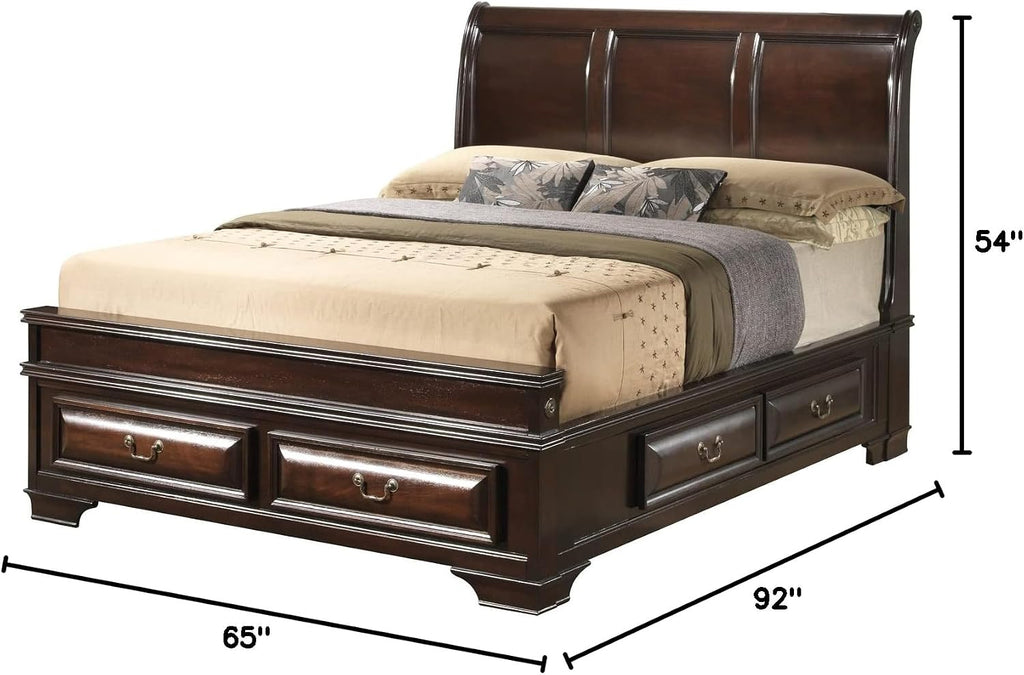 Glory Furniture Lavita Queen Storage Bed in Cappuccino