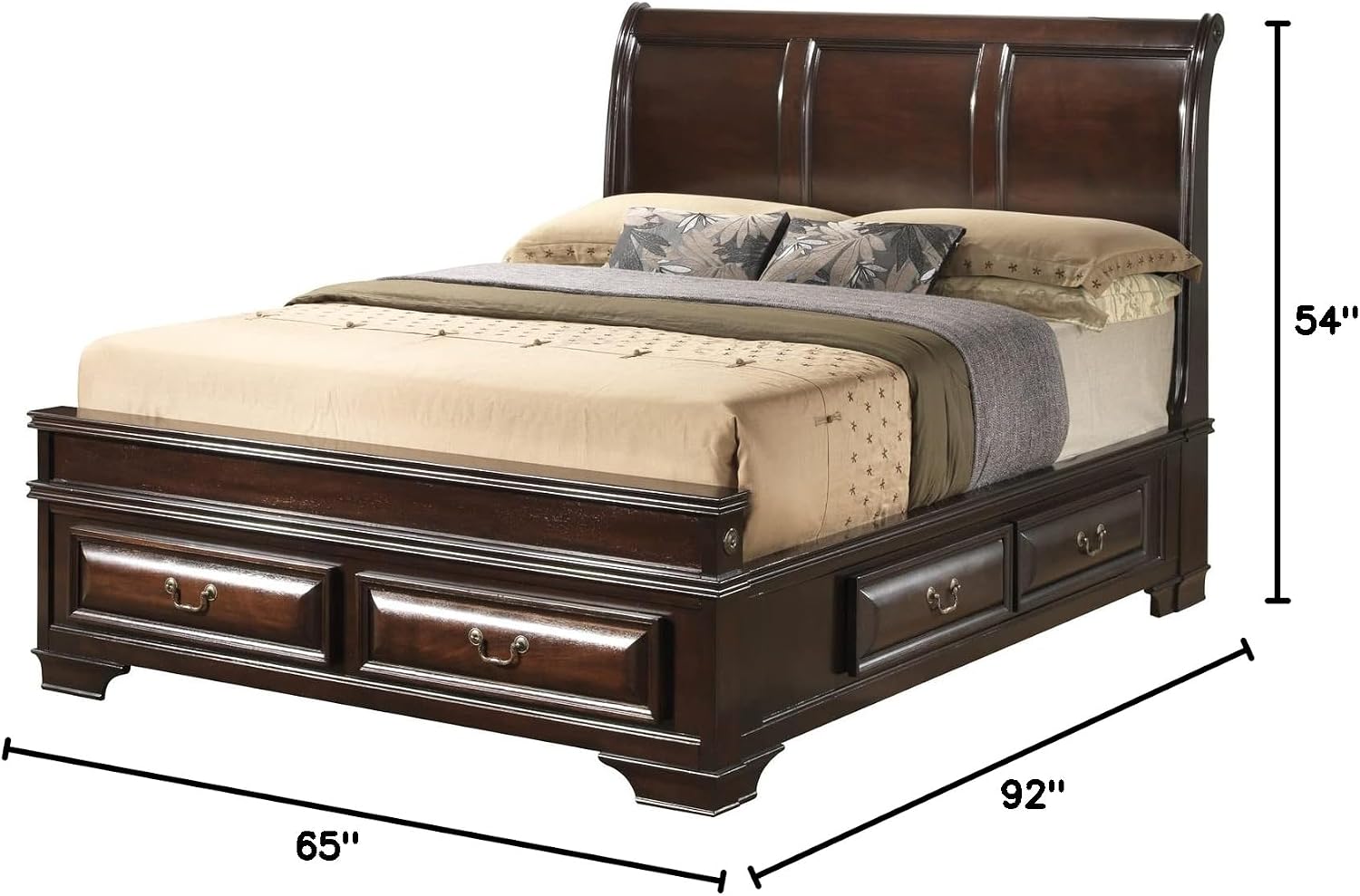 Glory Furniture Lavita Queen Storage Bed in Cappuccino