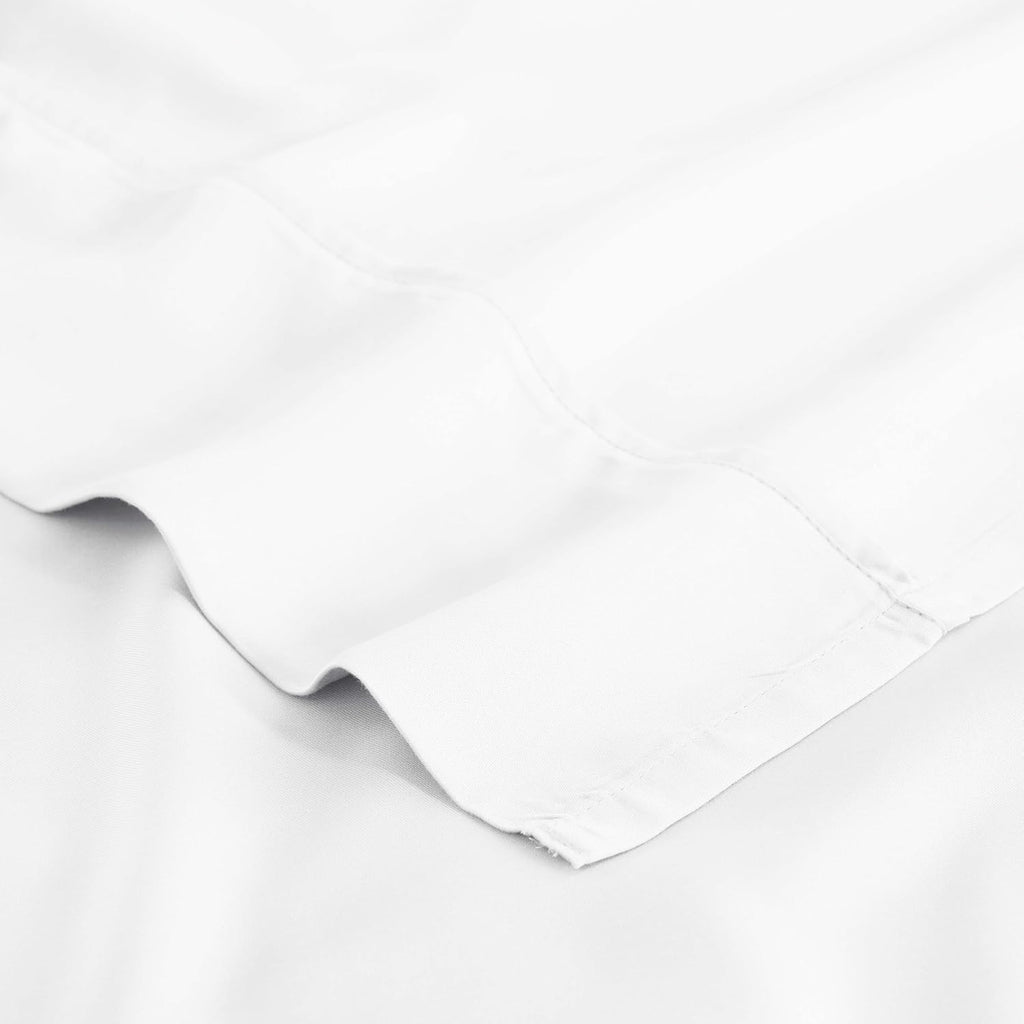 Superior Modal from Beechwood 300-Thread Count Solid Deep Pocket Sheet Set, King, White, 4-Piece SetxSuperior