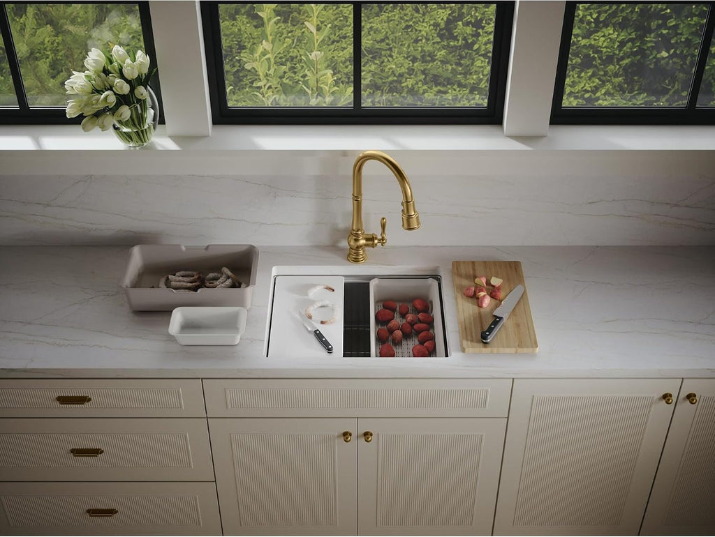 Kohler 33659-PC-NA Strive® 23' undermount single-bowl workstation kitchen sink, Stainless Steel
